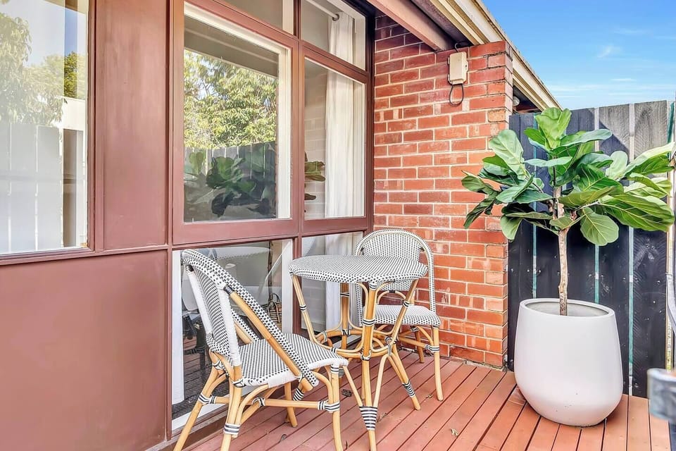 Enjoy a moment to yourself out on the back deck, with a book or a glass of wine.  
