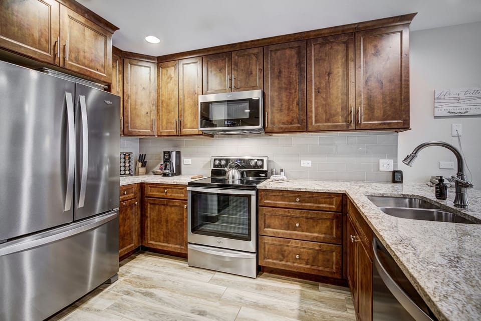 Indoors, Kitchen, Microwave, Oven, Refrigerator