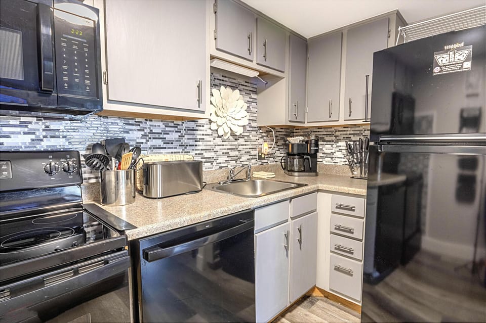 The kitchen is stocked with everything you need to prepare your meals.