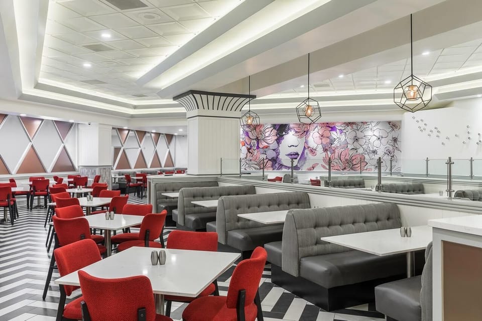 Start your day with bright seating and relaxed conversation.