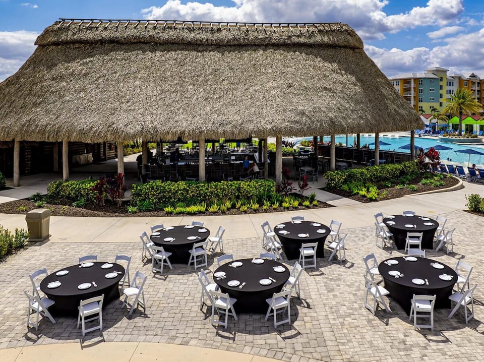 Poolside patio
