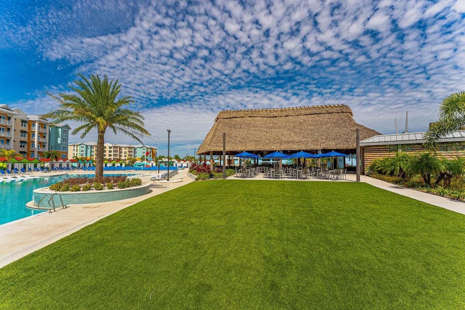 Poolside patio