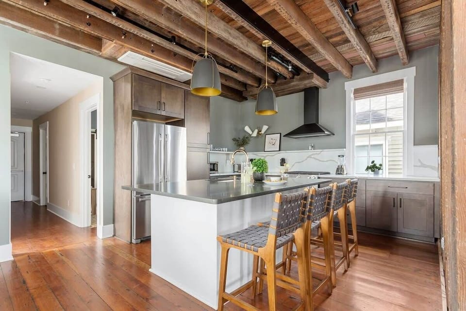 Fully Stocked Kitchen with Island Seating!
