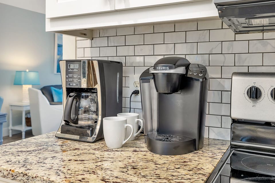 Coffee Bar – Sip Before You Stroll St. Simons - Choose your brew—Keurig or drip—and ease into the day with a fresh cup before walking to Dulce Dough or biking the island from Ocean Motion.