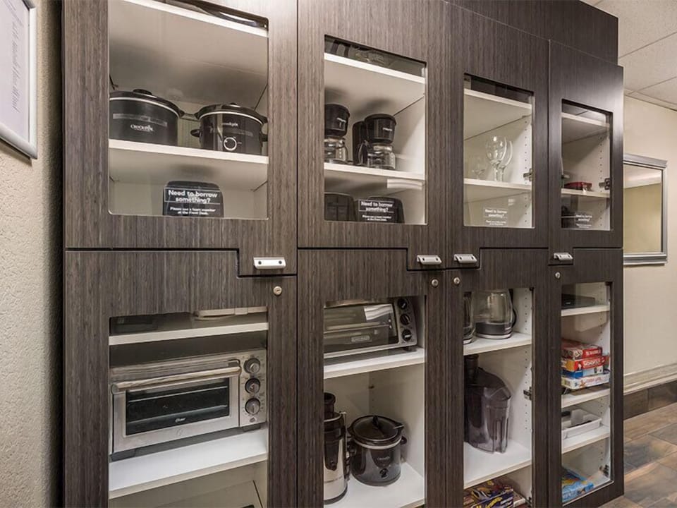 Grab quick bites with in-room snacks and handy appliances.