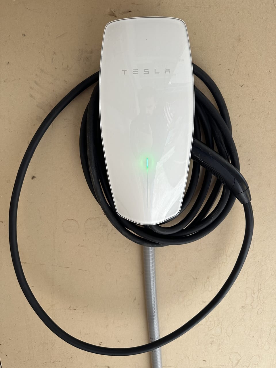 Tesla charger in garage