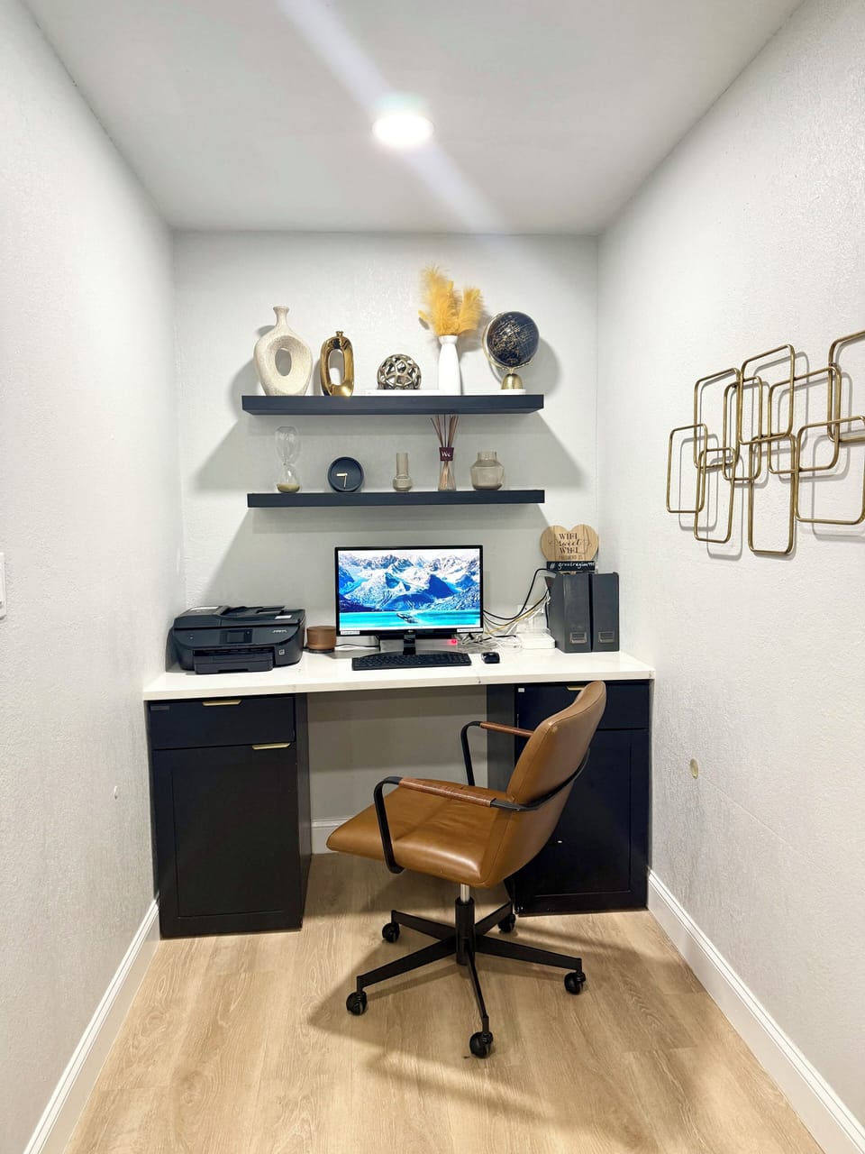 Retreat to a quiet, private workspace, complemented with computer / printer.