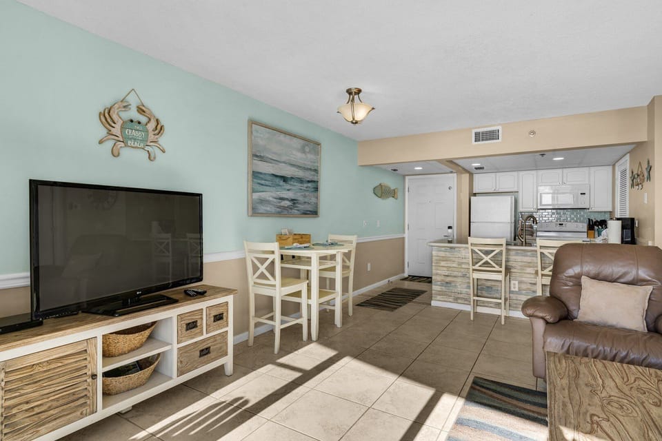 Living room and dining area