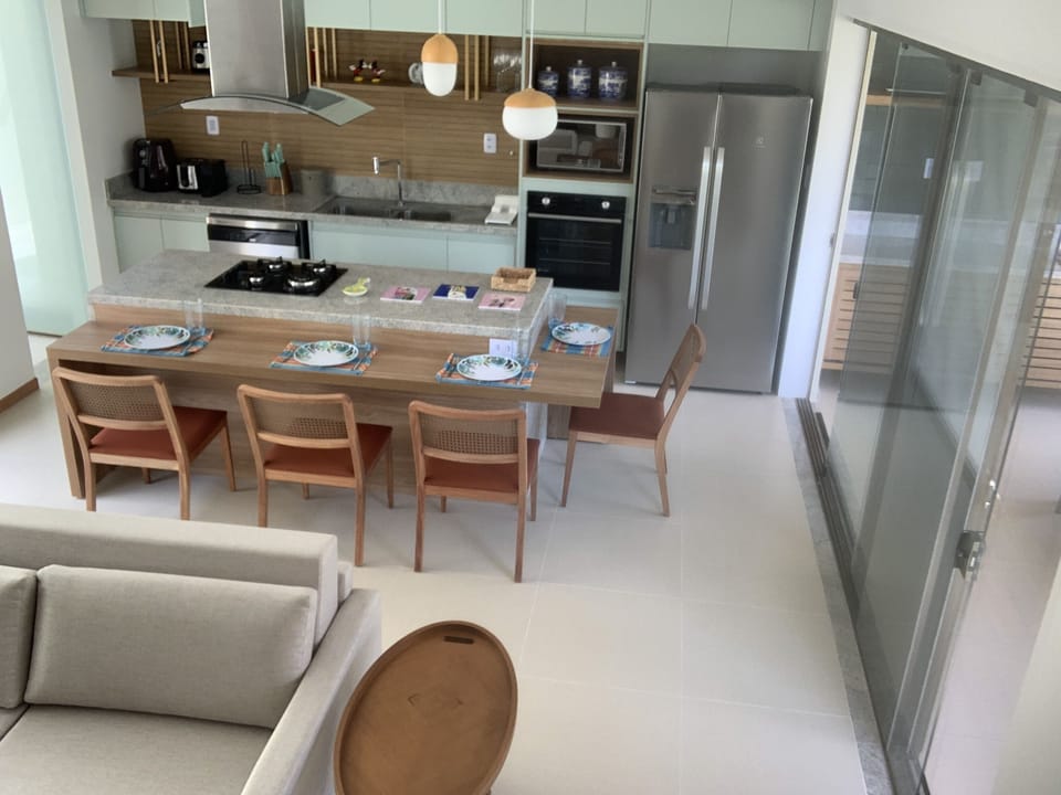 Kitchen with internal dining area