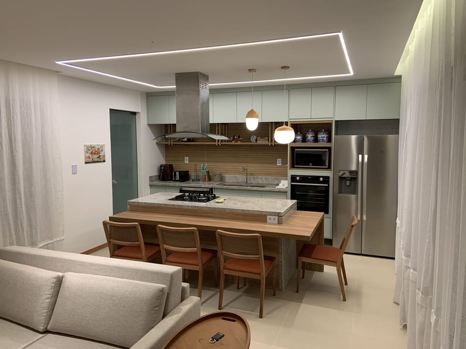 Kitchen with internal dining area
