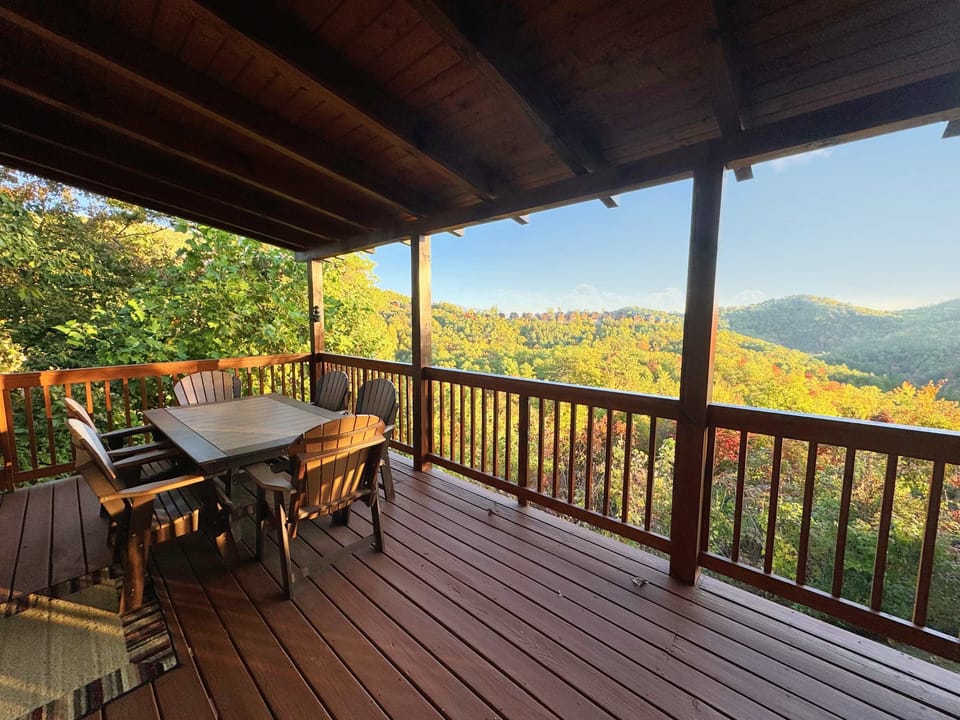 Deck dinning area with a view