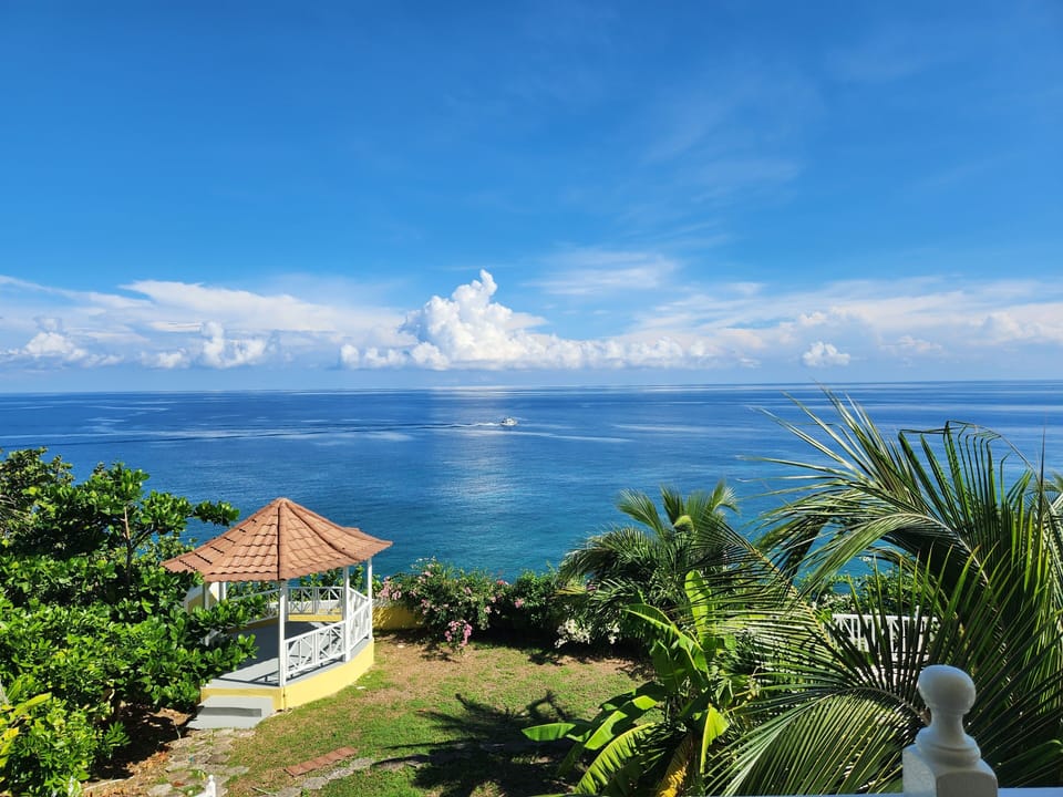 Balcony View overlooking Gazebo and Carribean Sea
