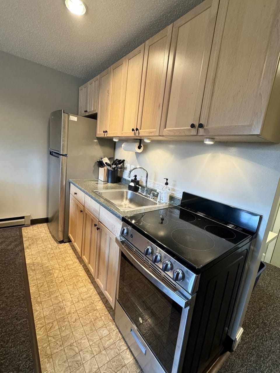 Brand new stainless appliances and everything you need for your stay