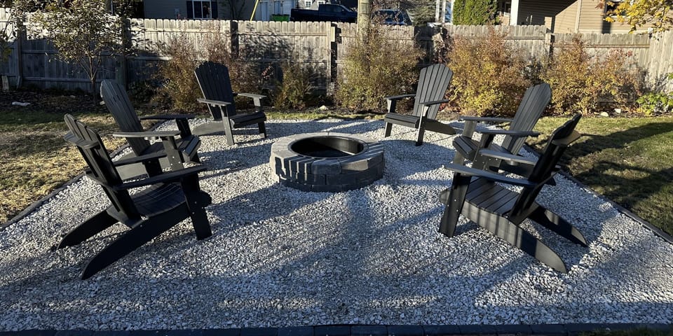 Plenty of seating at the fire pit! S'mores, anyone?