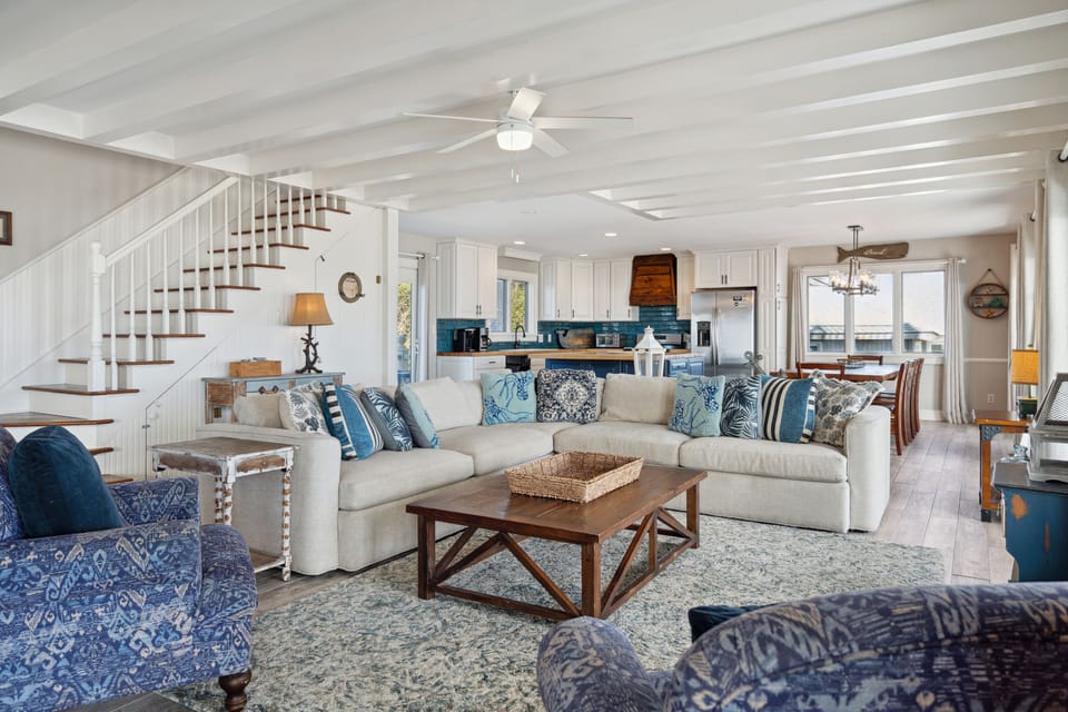 Open concept living room and kitchen perfect for entertaining friends and family