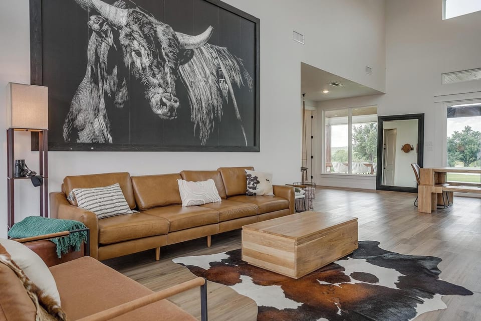 Unwind in elegance and coziness in our thoughtfully designed living room.
