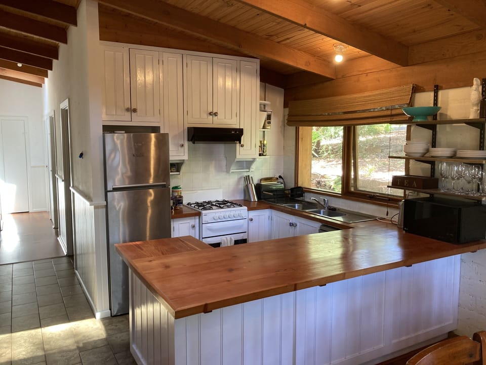 Fully equipped kitchen, perfect for self catering. 