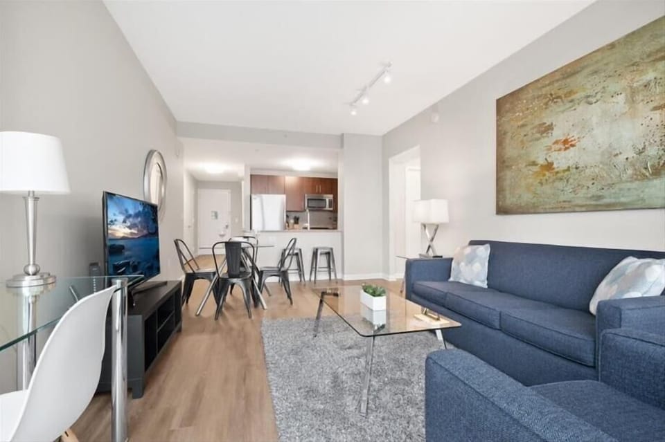 Jersey City 1 Bedroom River View Living Room
