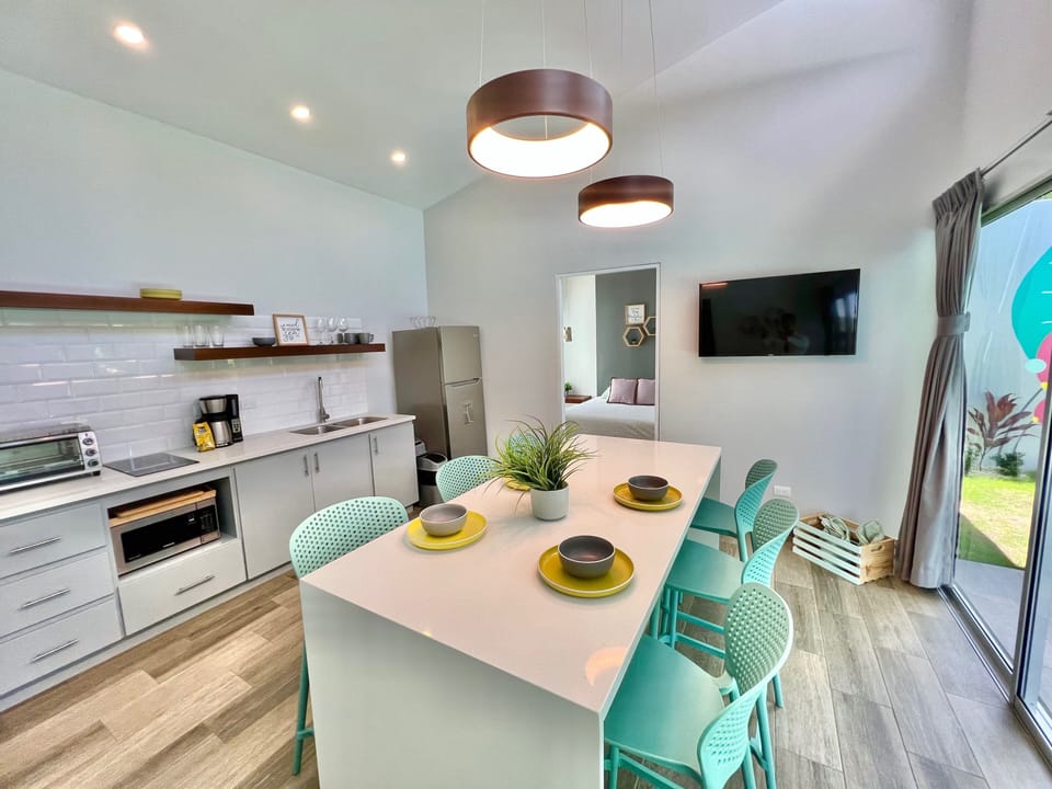 Guests love the kitchen island. 