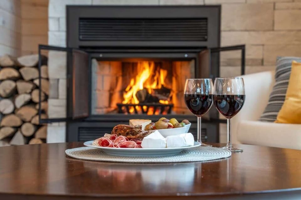 The warmth of our wood burning fireplace