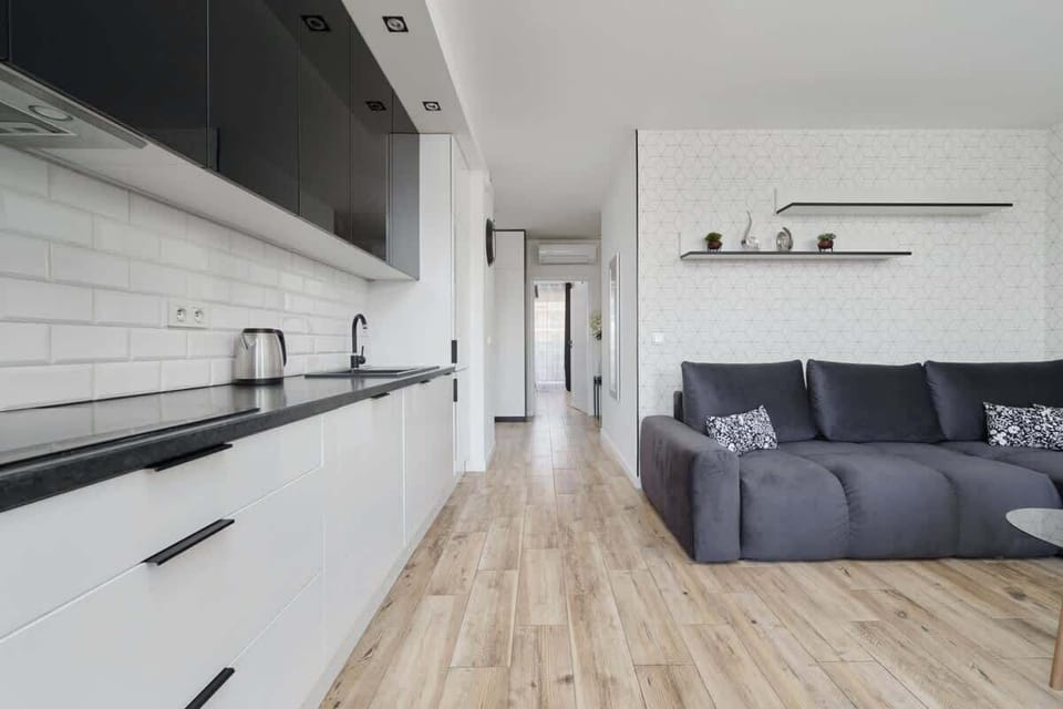 The fully equipped kitchenette includes everything you need for a home-cooked meal.
