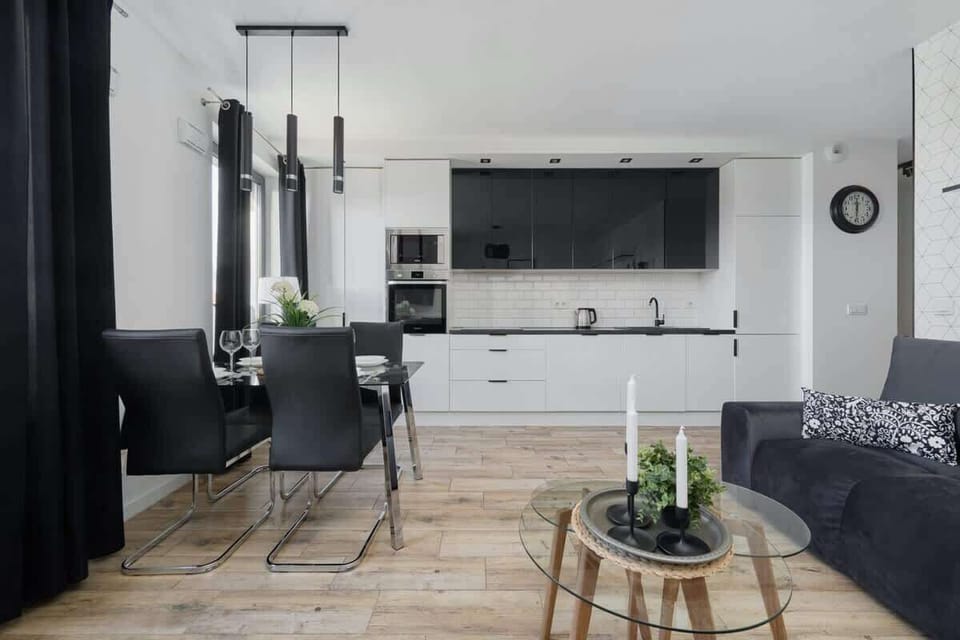 The kitchenette's practical layout maximizes space and functionality.