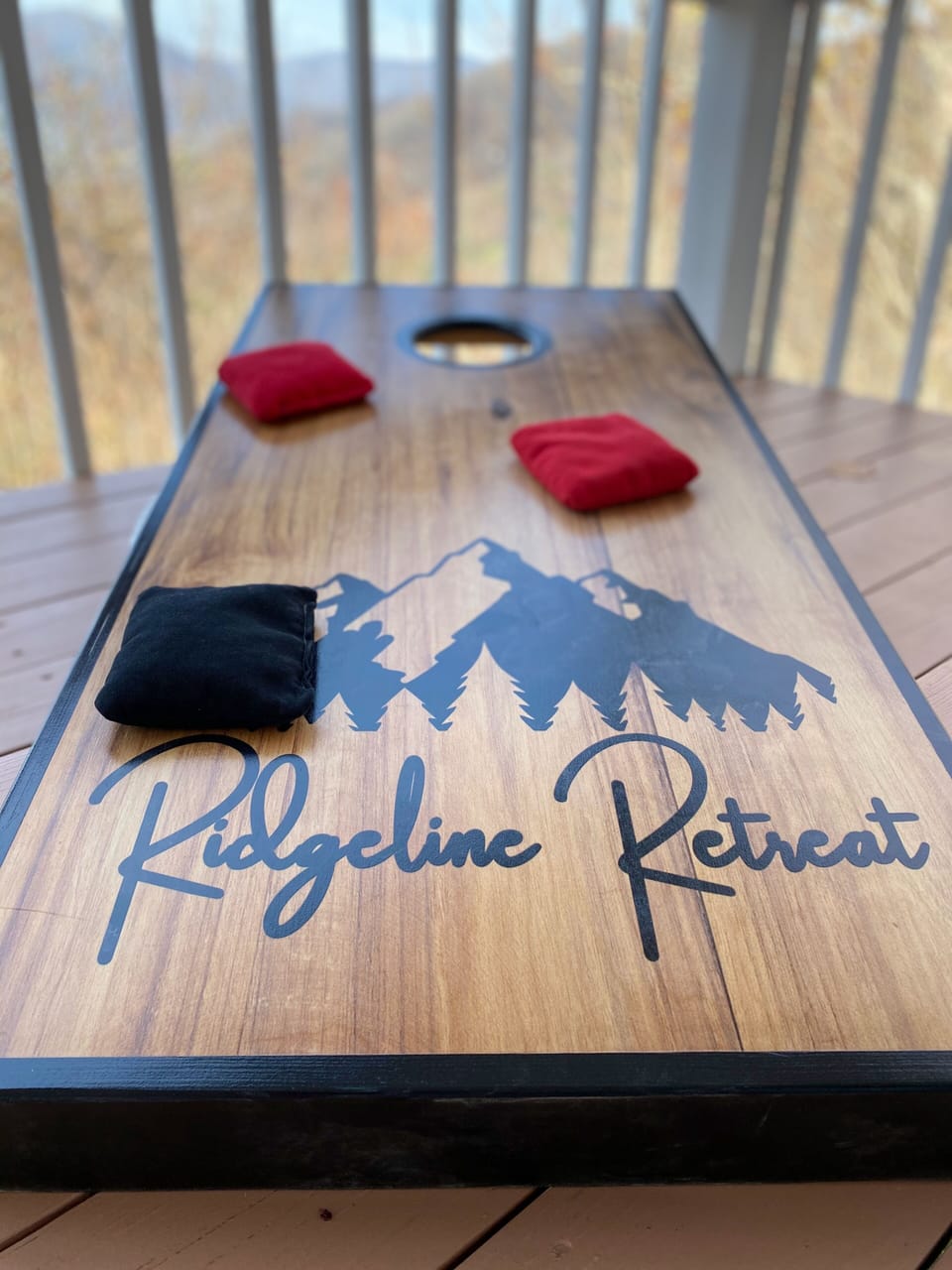 Who would have thought a game of corn hole could have such a beautiful view!
