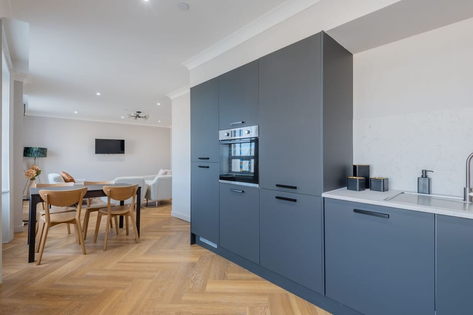 View of open plan kitchen/dining and living area