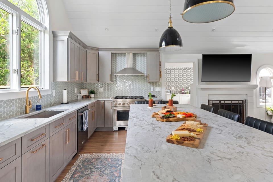 Well-appointed chef's kitchen with high end appliances