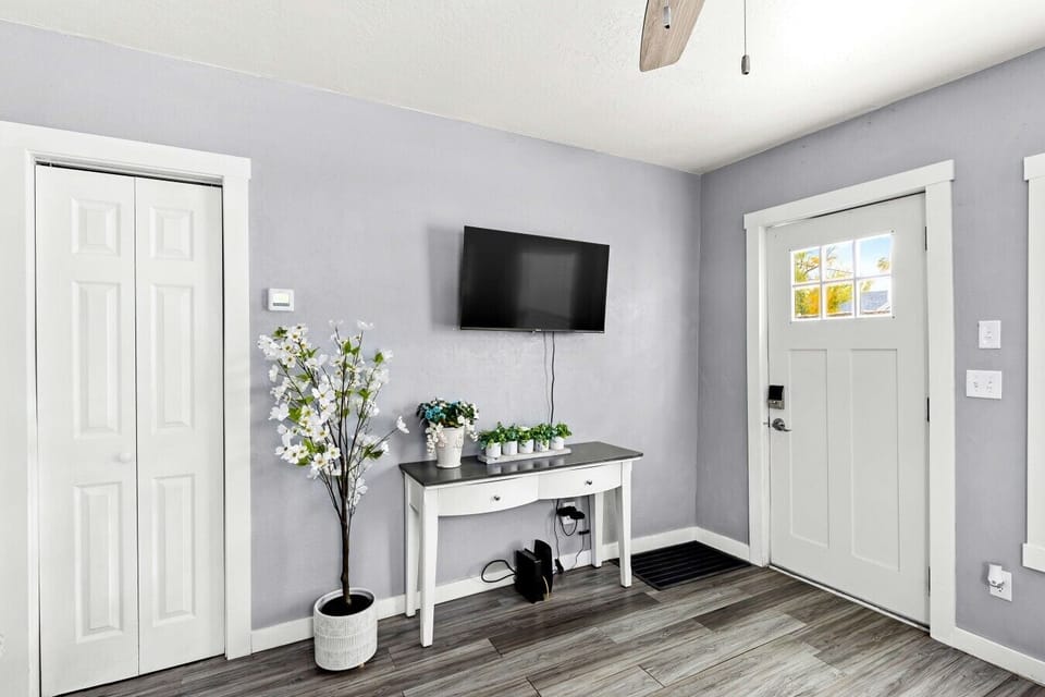 Dedicated workspace and stylish entry area ideal for extended stays.