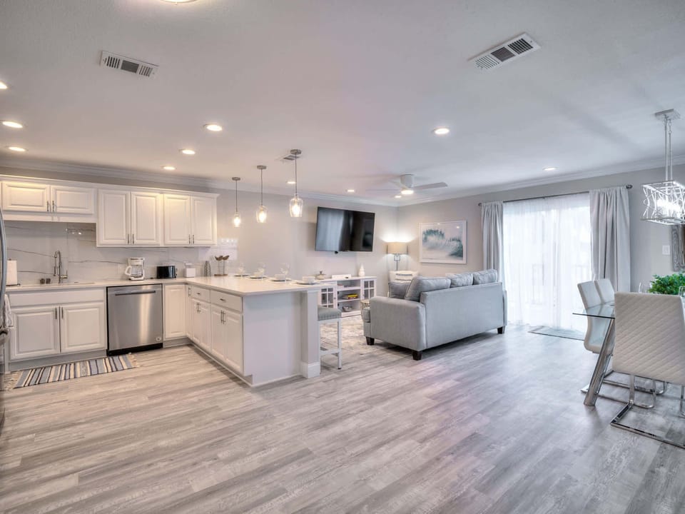 Open Concept Living, Dining, Kitchen