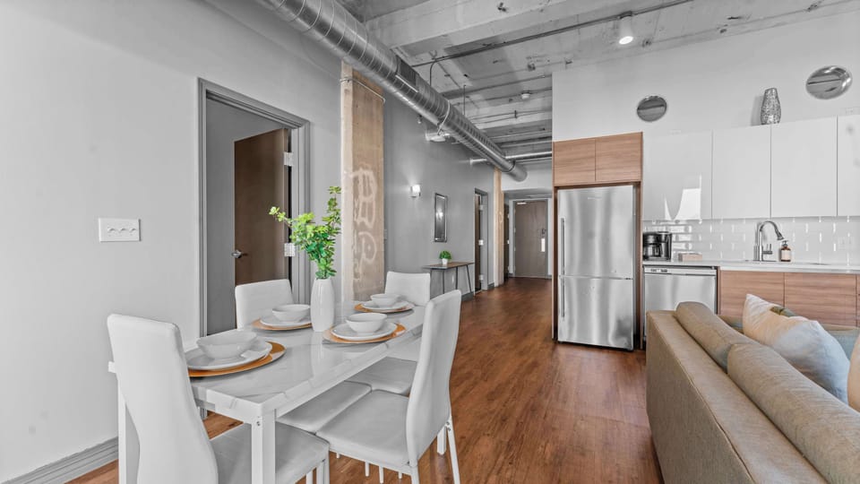 Bright and stylish, perfect for morning coffee with a view of downtown Dallas