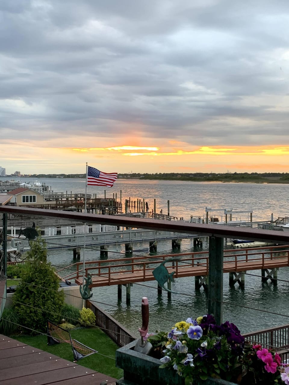 sunset view from deck