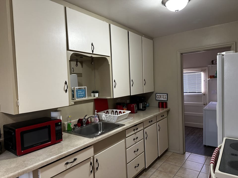 Coffee, tea, sugar and creamer provided.