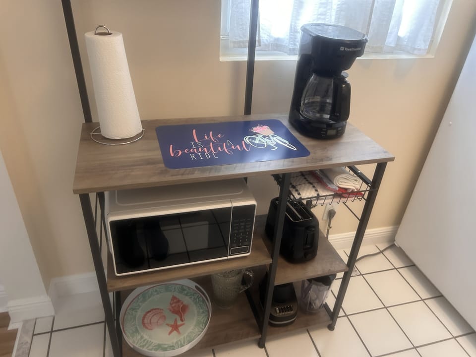 Coffee maker, toaster and microwave