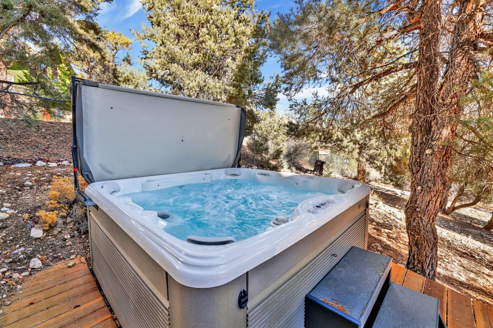 Inviting hot tub with bubbling water, cozy seating, and tranquil setting perfect for relaxation and evening unwinding