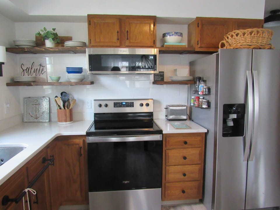 Electric flat stove and self cleaning oven and microwave