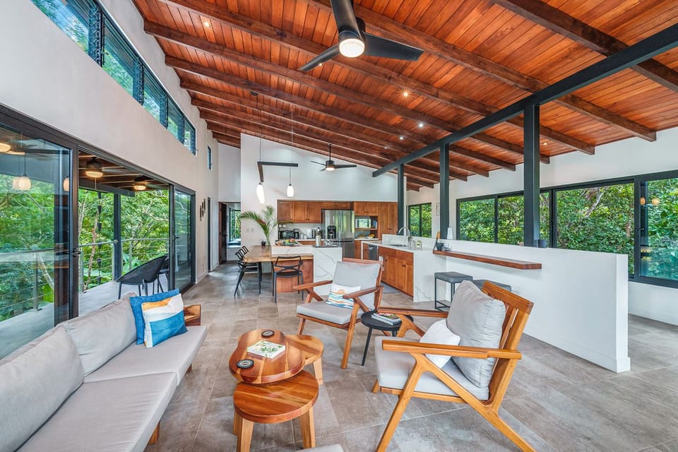 Living area and kitchen