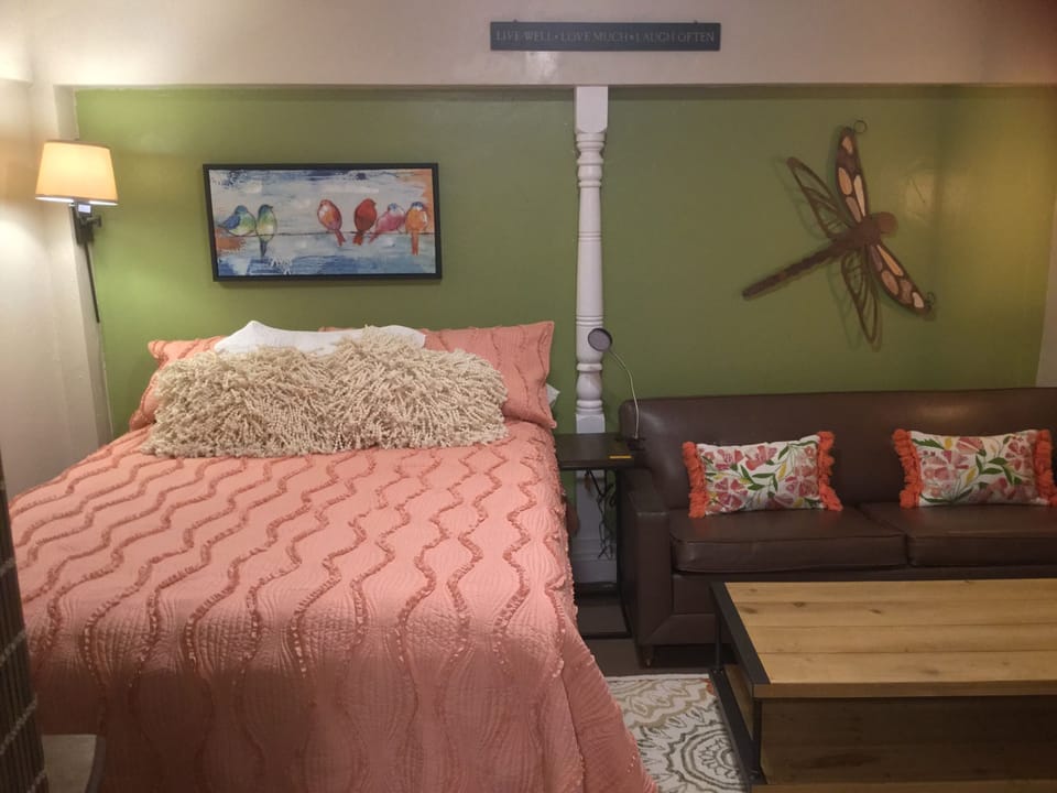 bedroom with couch fold out