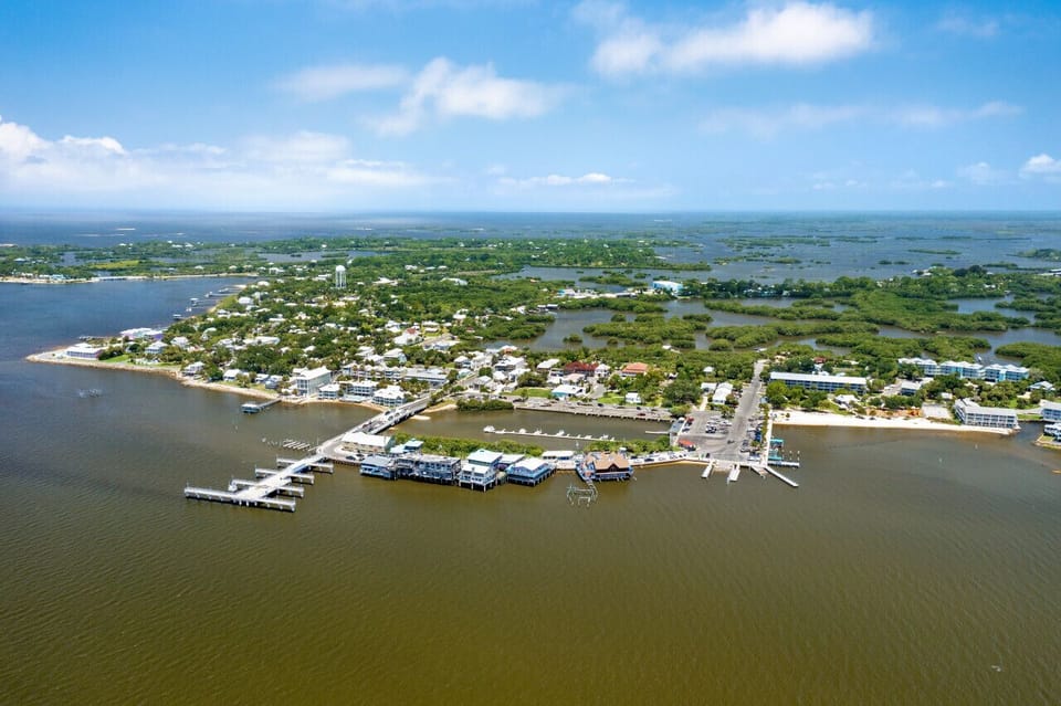 Cedar Key from the air looking at Dock St