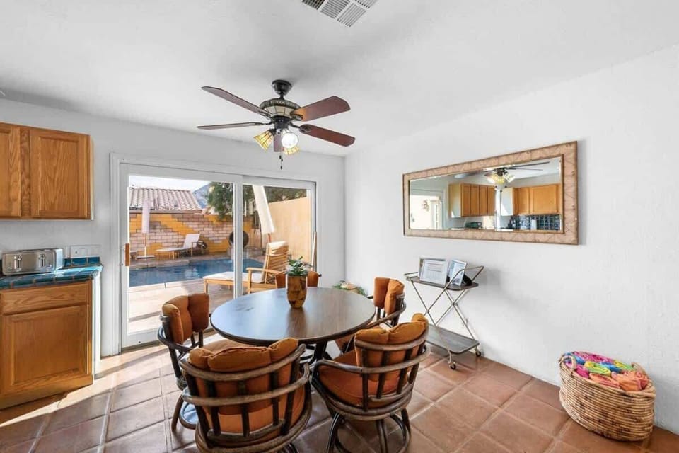 Large dining table for group meals