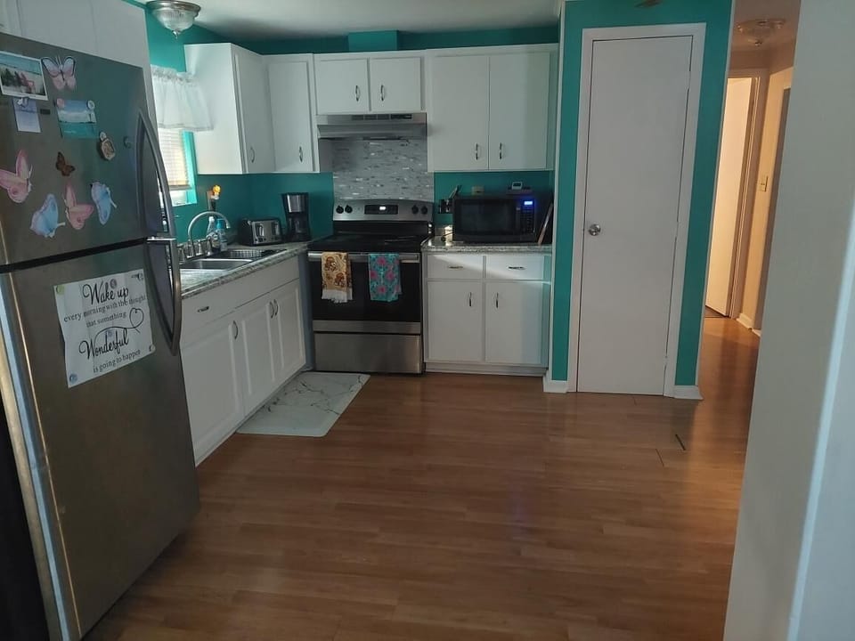 Kitchen view from living room.