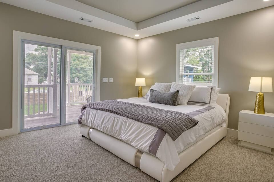 Indulge in luxury with plush linens in the master bedroom. #SleepInStyle