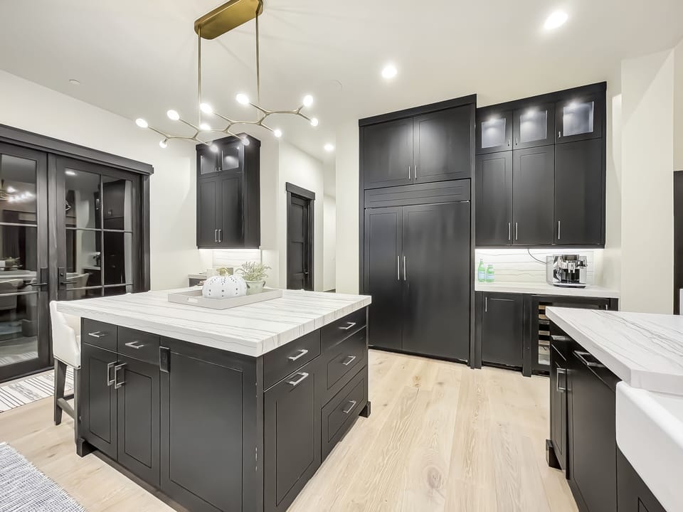 The kitchen is spacious, so you'll have plenty of room to cook.