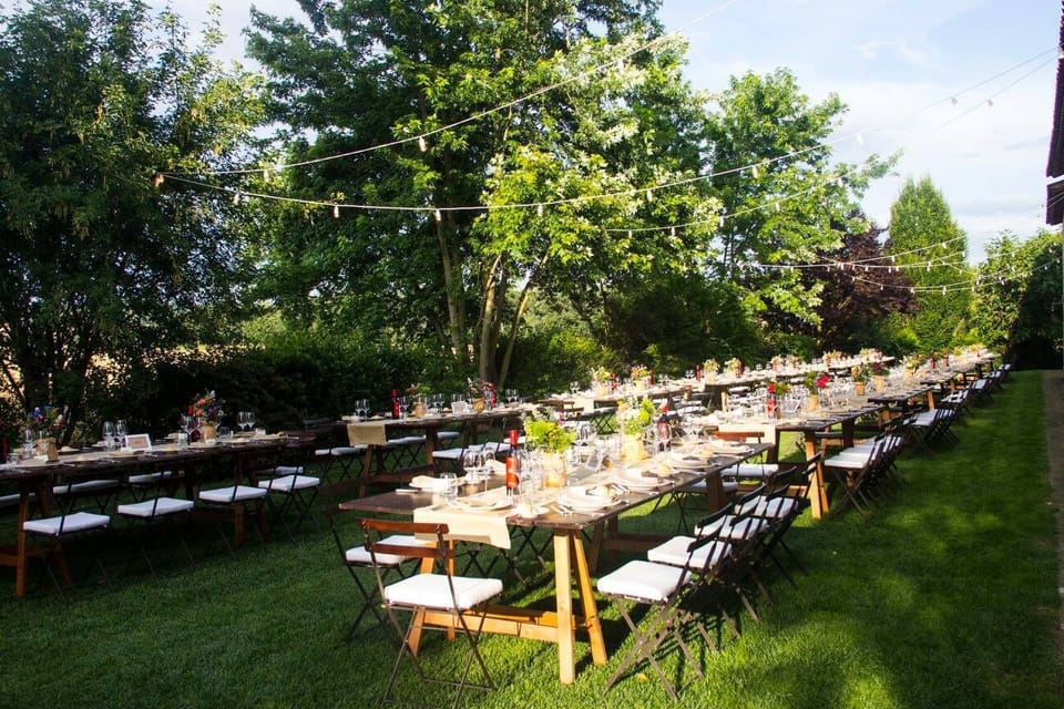 Outdoor banquet area