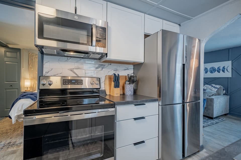 All new stainless appliance in the fully furnished kitchen