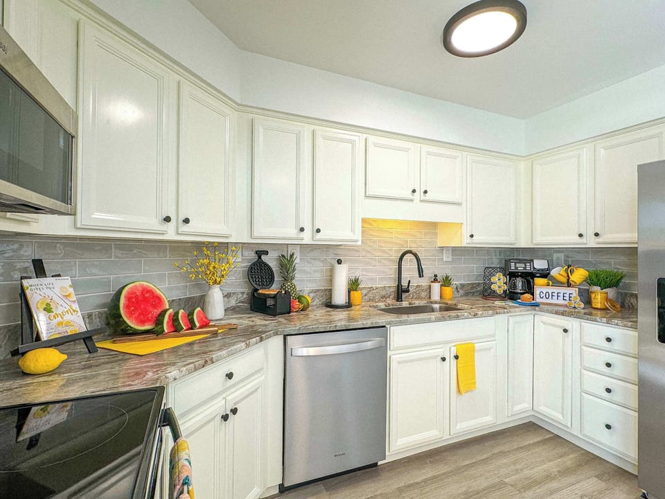 Plenty of counter space and all the amenities you need makes this the perfect place to prepare a meal for your group to enjoy.
