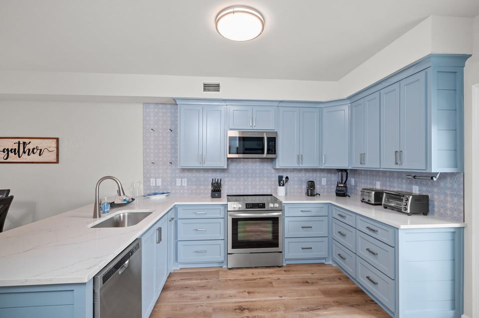 Second floor Kitchen fully stocked for up to 30 guests