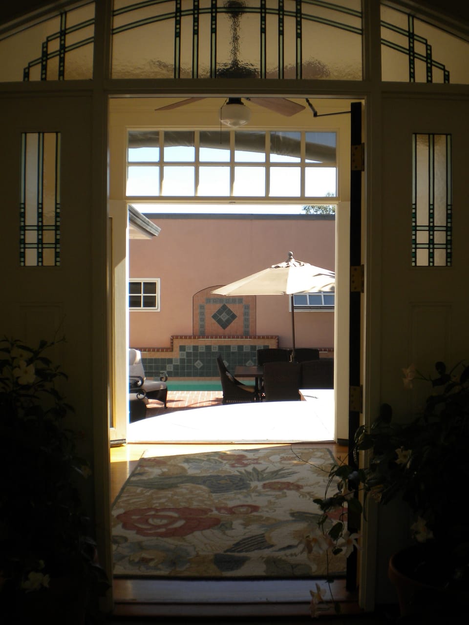 Foyer opens to patio