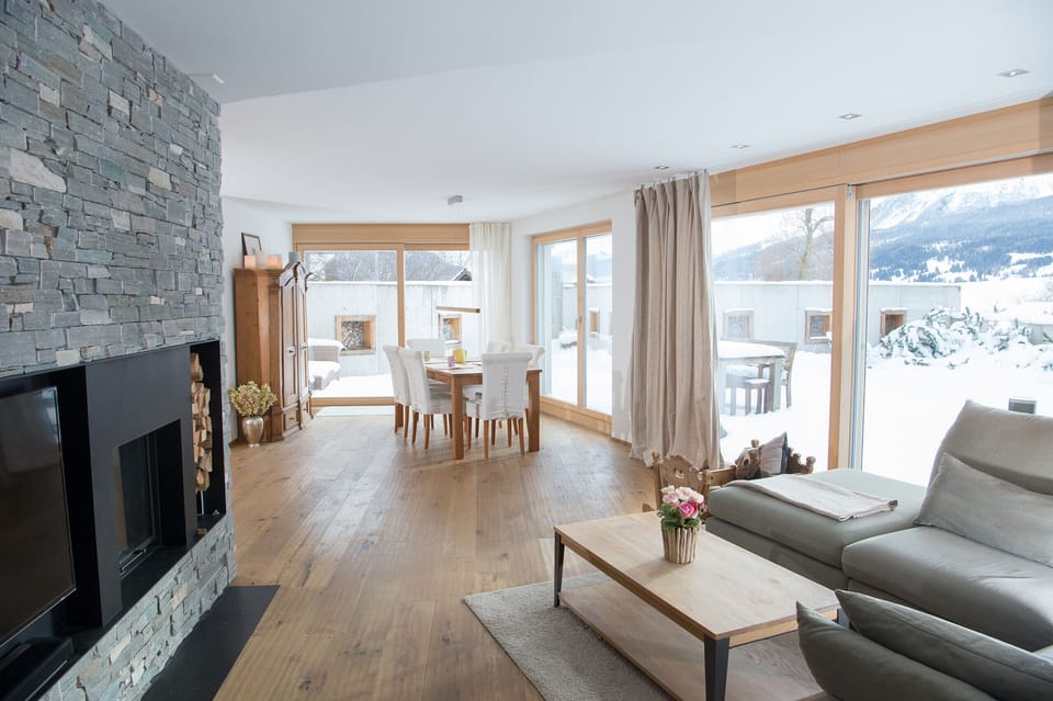 View of living room and dining area Valmala